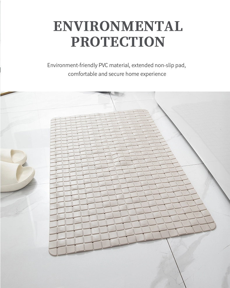 Cool Gray Color TPE TPR PVC Material Soft Anti Slip Shower Mat Safety Non-Slip Bathmat Bathtub Mat