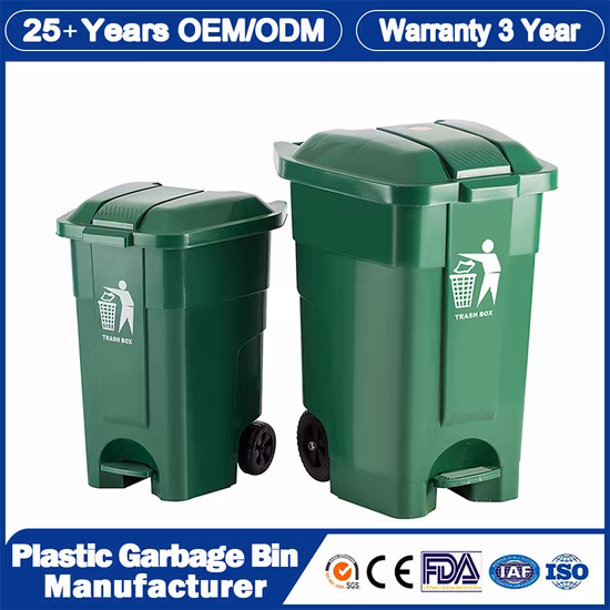 Poubelle en gros Chine 240 litres grand grand vert extérieur rue parc conteneur à déchets recycler les déchets en plastique à pédale HDPE/Wheelie/déchets/poubelle pour le public