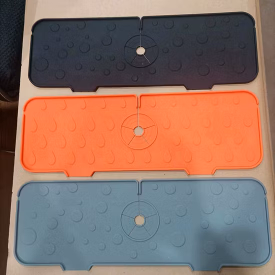 Tapis de robinet d'évier de cuisine en Silicone, tapis de vidange d'évier derrière le robinet, tapis absorbant de robinet, tapis de récupération d'eau de robinet de salle de bains